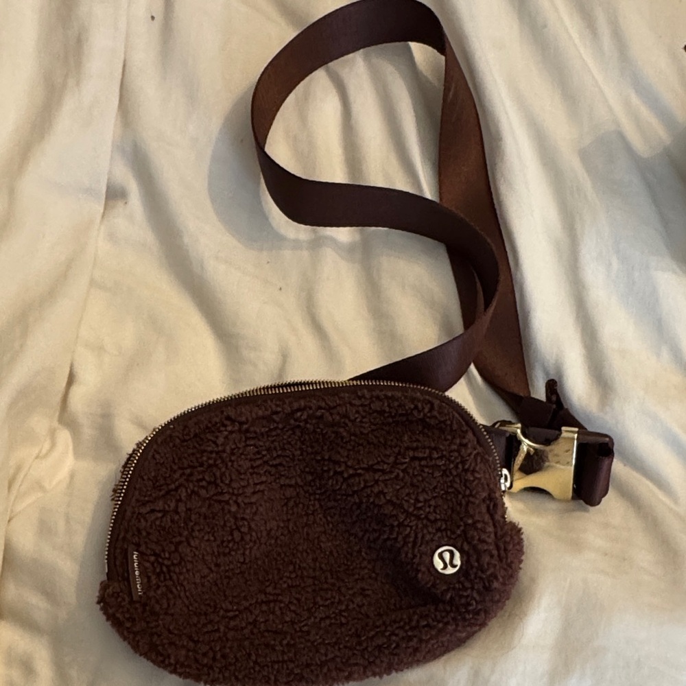 Lululemon Chocolate Fleece Crossbody Bag